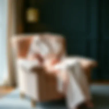 Luxurious women's robe set elegantly draped on a plush chair