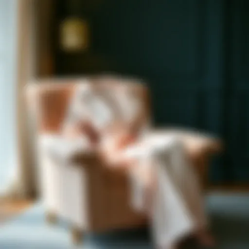 Luxurious women's robe set elegantly draped on a plush chair