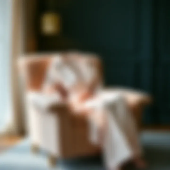 Luxurious women's robe set elegantly draped on a plush chair