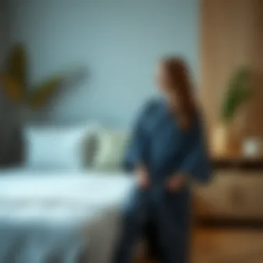 A serene moment featuring a robe set with calming colors