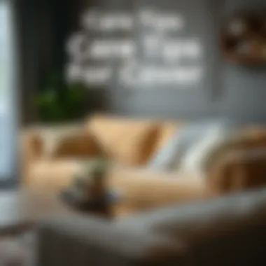 Sofa cover care tips displayed aesthetically