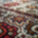 A close-up view of a traditional Karabağ patterned carpet showcasing its intricate designs