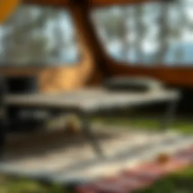 Modern Design of Koçtaş Camping Bed Close-up of the modern design of Koçtaş foldable camping bed