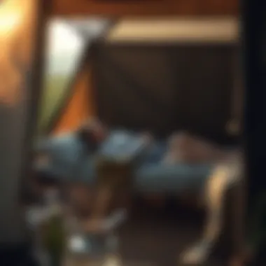 Comfortable Use of Camping Bed User comfortably resting on a Koçtaş foldable camping bed