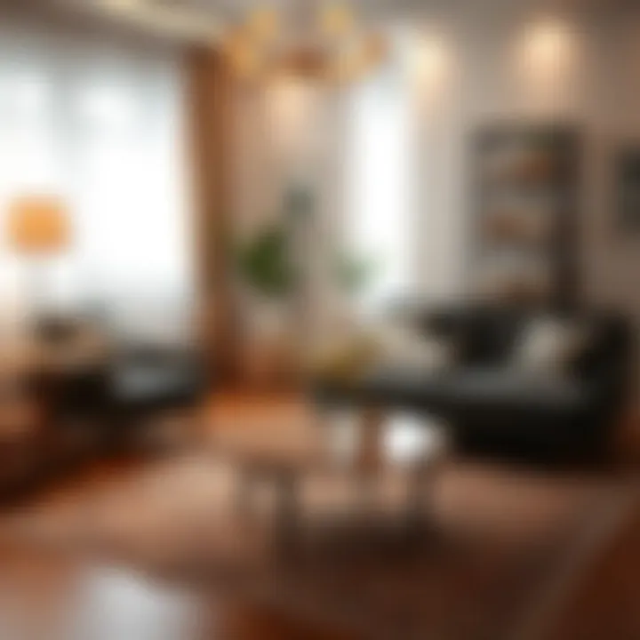 Stylish Foldable Table in a Cozy Living Space Stylish foldable table in a cozy living space