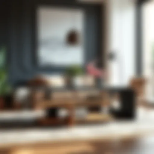 Elegant foldable living room table showcasing modern design