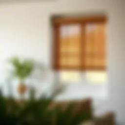 Elegant wooden blinds enhancing modern interior decor