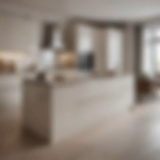 Elegant kitchen design showcasing modern cabinetry and open space.