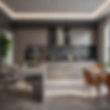 Functional and Stylish Kitchen A stylishly designed kitchen with a focus on functionality and aesthetics.