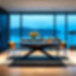 Sleek lake kitchen table in a modern dining area