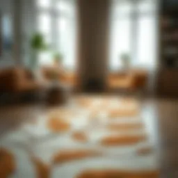 Elegant leaf-patterned runner enhancing modern home decor