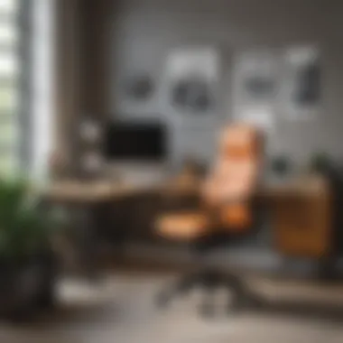 Organized Workspace with Quality Office Chair An organized workspace featuring a quality office chair and desk setup