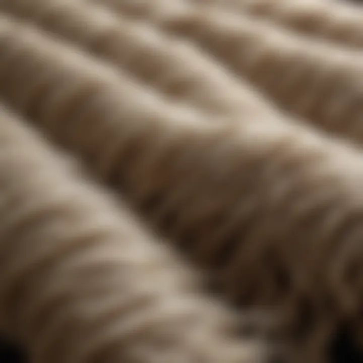 Close-up of soft, luxurious wool fabric showcasing its texture