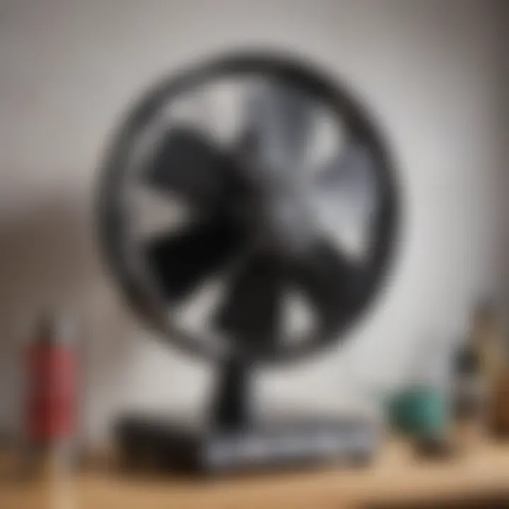 Maintenance tips for wall-mounted fans illustrated with tools