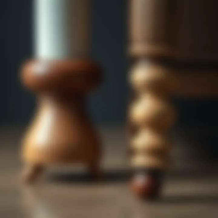 A comparison between traditional and wheeled furniture legs