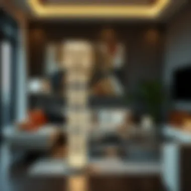 Crystal Floor Lamps in Modern Interiors Modern living room featuring beautifully crafted crystal floor lamps