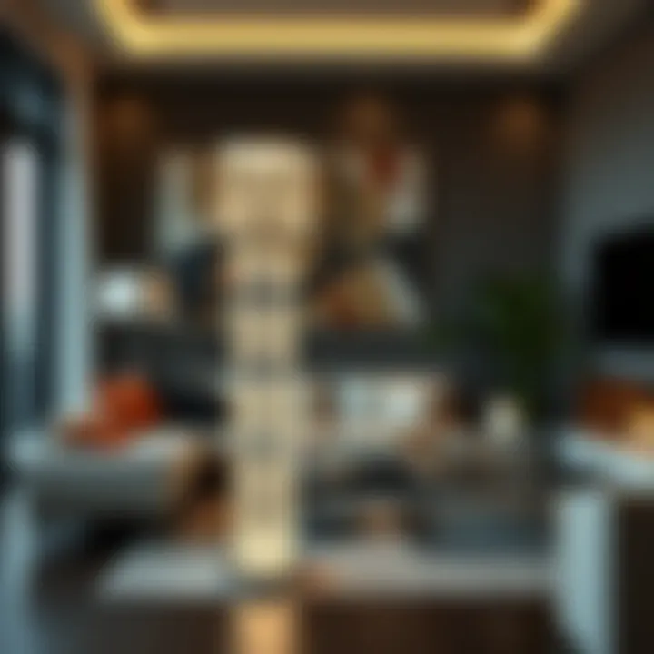 Crystal Floor Lamps in Modern Interiors Modern living room featuring beautifully crafted crystal floor lamps