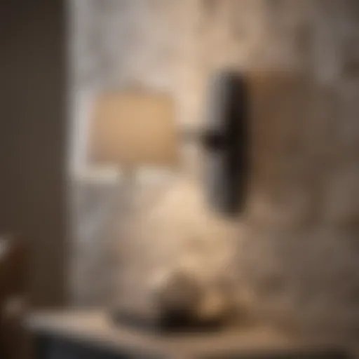 Elegant stone wall lamp enhancing modern interior decor