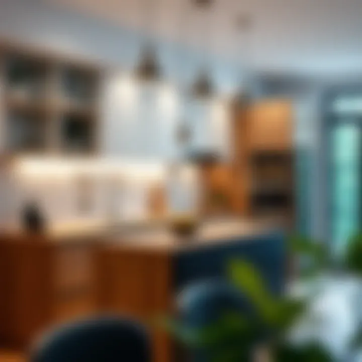 Stylish kitchen cabinet installation in modern kitchen