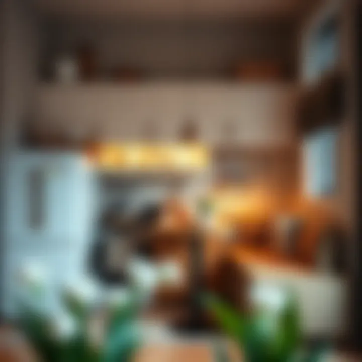 Cozy corner seating arrangement in a compact kitchen