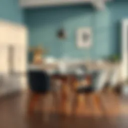 Elegant kitchen table set with stylish chairs