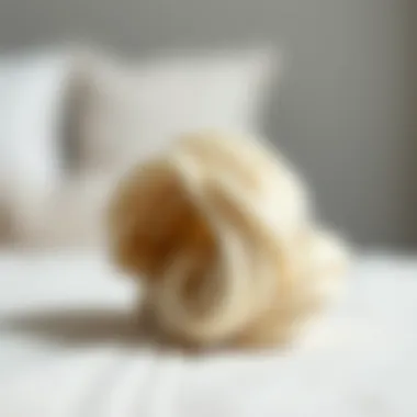 Natural wool fibers showcasing breathability