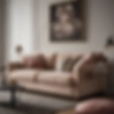 Stylish Fabric Sofa Complemented by Modern Accessories Stylish fabric sofa with modern accessories