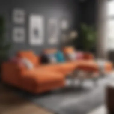 Vibrant Sectional Sofa Enhancing Home Decor Vibrant colored sectional sofa enhancing the decor