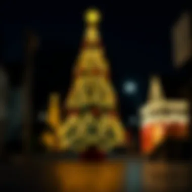 Night Lit LED Christmas Tree A beautifully lit LED Christmas tree at night