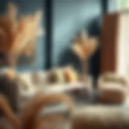 Natural rafya fibers displayed elegantly