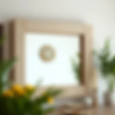 Rustic wooden mirror frame painted with a distressed finish for a farmhouse look