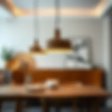 Stylish pendant lights enhancing interior decor