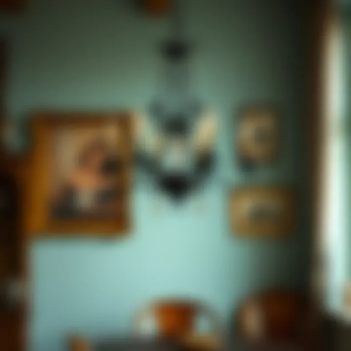 Charming vintage chandelier in a cozy setting