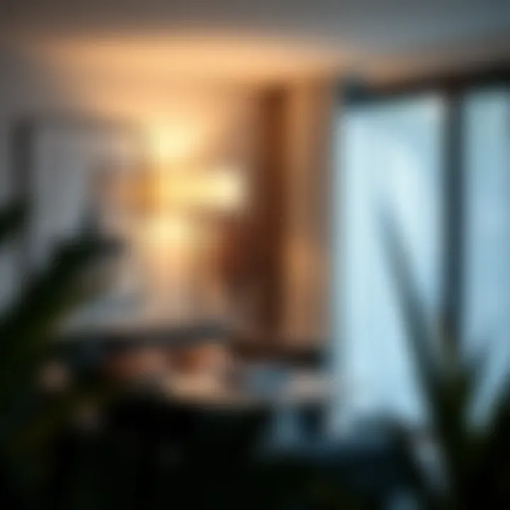 Modern design floor lamp enhancing the aesthetic of a contemporary space