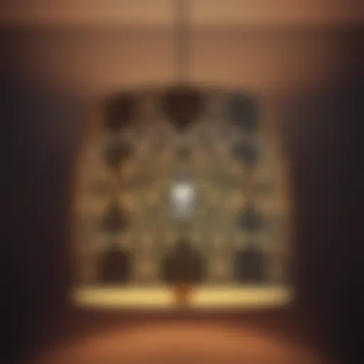 Elegant cylindrical lampshade showcasing intricate design details