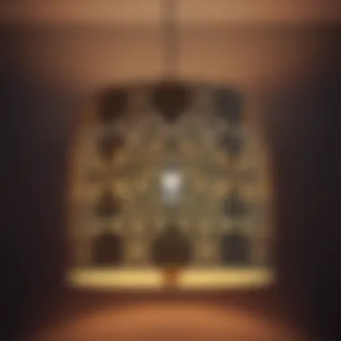 Intricate Design of a Cylindrical Lampshade Elegant cylindrical lampshade showcasing intricate design details