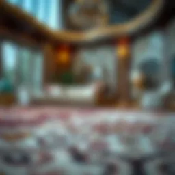 Luxurious silk rug showcasing intricate patterns