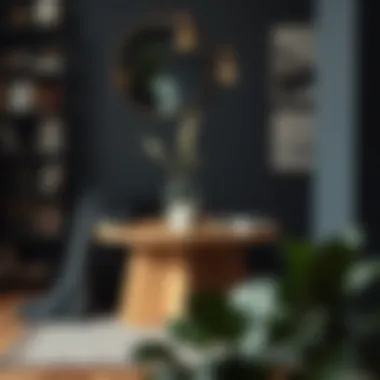 Inviting Reading Nook with Black Cork Table A cozy reading nook featuring a black cork table among books and a chair