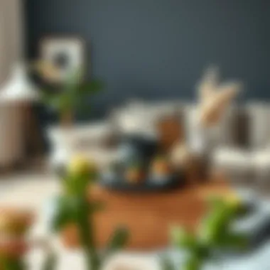 Stylish Arrangement on Black Cork Table Black cork table styled with decorative accessories and plants