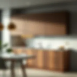 Elegant sliding kitchen cabinet showcasing modern design