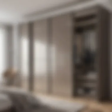 Different sizes of sliding wardrobes in a showroom