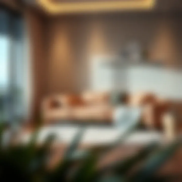 Sofa bed integrated into a modern decor, enhancing the overall aesthetic of the room.