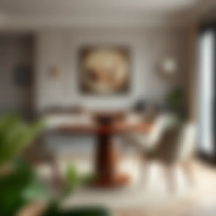 Chic Dining Space Featuring a Round Table Stylish dining area with a round table