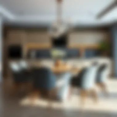 Contemporary Design for Family Gatherings Stylish dining table set for eight in a modern kitchen