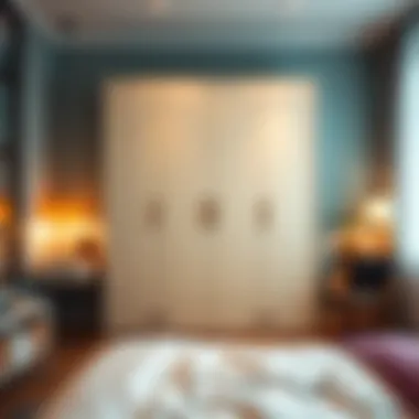 Stylish four-door wardrobe in a modern teenager's room