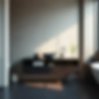 Simplicity Meets Functionality in Glass Vanities Stylish glass vanity showcasing a minimalist design