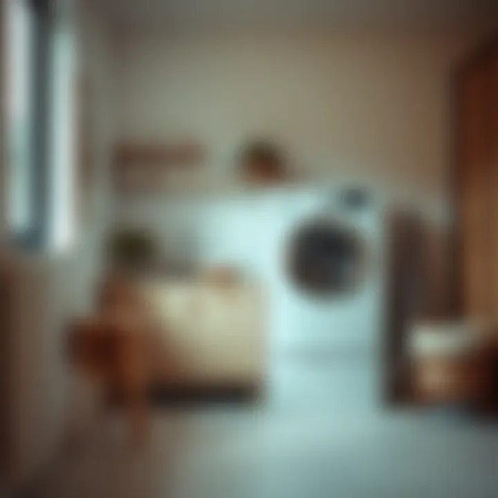 Stylish laundry room featuring a minimalist design