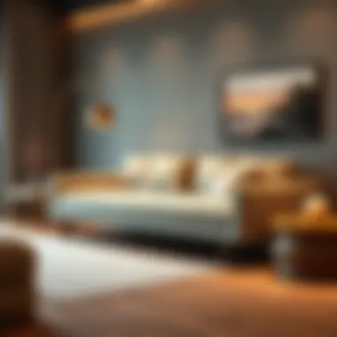 Stylish sofa bed with high-quality materials, highlighting comfort and design.