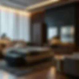 Stylish bedroom furniture set showcasing modern design elements