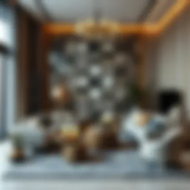 Luxurious Interior Space with Decorative Objects A luxurious interior space highlighting the aesthetic role of decorative objects.